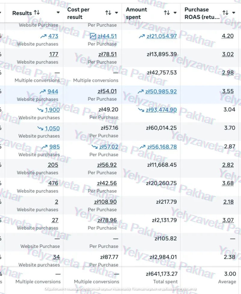 Ad account screenshot: poland ads dashboard 2